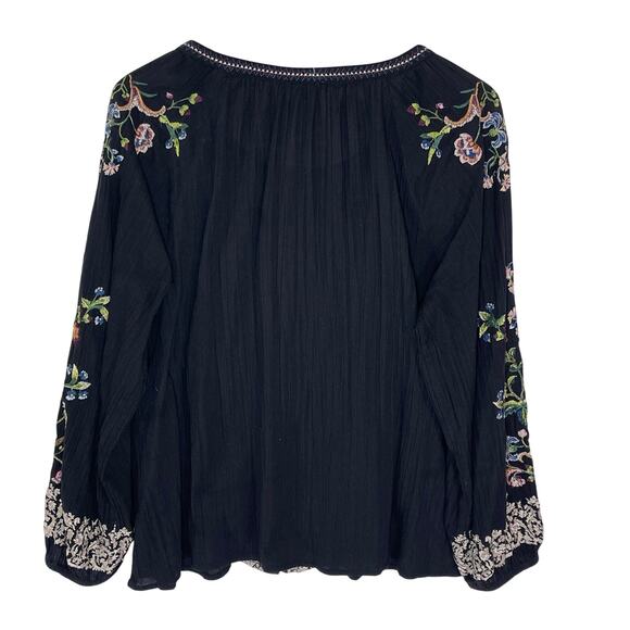 SUNDANCE Women’s Agatha Bloom Floral Embroidered Boho Long Sleeve Top - Picture 5 of 5